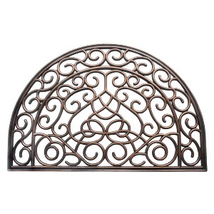 RugSmith Bronze Moulded Vines Half-round Rubber Doormat Doormat - 1 of 4