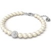 Remix Strand Bracelet, Crystal Pearls & Pave-Set Sphere on Rhodium Finish, Adjustable Mix & Match Jewelry - 2 of 4