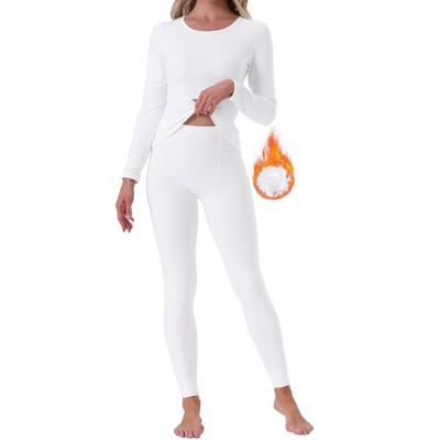 INSPIRE CHIC Women's Thermal Underwear Sets Long Sleeve Shirt with Leggings Cold Winter Base Layer Pajamas Set