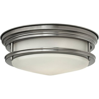 Hinkley Hadley 12" Wide Antique Nickel Opal Ceiling Light