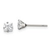 Chisel Stainless Steel Polished 4mm Square Cubic Zirconia Stud Earrings - 2 of 4