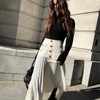 Clotth Women's Irregular Maxi Skirt - High Waist Dressy Chiffon Maxi Skirt,Flowy Patchwork A-Line Long Pleated Skirt with Multiple Pockets - 2 of 4