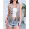 Whizmax Women's Sequin Fringe Vest 70s Denim Party Prom Rave Hippie Sleeveless Loose Costume - 2 of 4