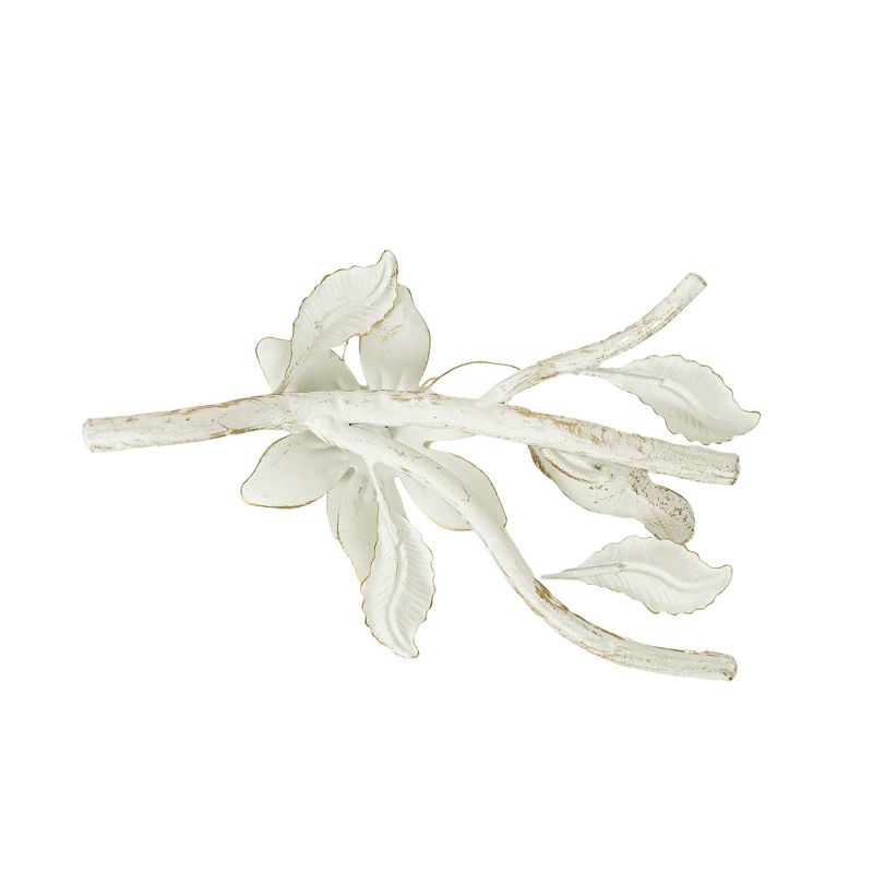 Bird on Branch Taper Candle Holder White Metal by Foreside Home & Garden, 5 of 9