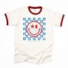 Simply Sage Market S.W.Smiley Checkered Patriotic Ringer Tee - 2 of 4