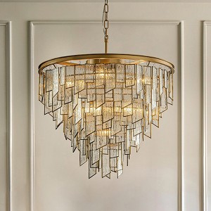 ALOADECOR Vintage Antique Gold Water Glass Tiered Chandelier for Dining Room - 1 of 4