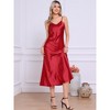 INSPIRE CHIC Women's Satin Sleeveless V Neck Spaghetti Strap Evening Party Maxi Dress - 4 of 4