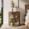 23.6-Inch Round End Table, 3-Tier Side Table with Storage Shelf, Farmhouse Nightstand Between Couches - 4 of 4
