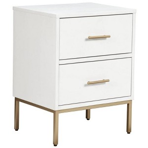 Alpine Furniture Madelyn Nightstand, White - 1 of 4