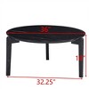 36 Inch Round Coffee Table, Modern And Stylish Small Coffee Table, Imitation Marble Tabletop With Wood Legs - 3 of 4