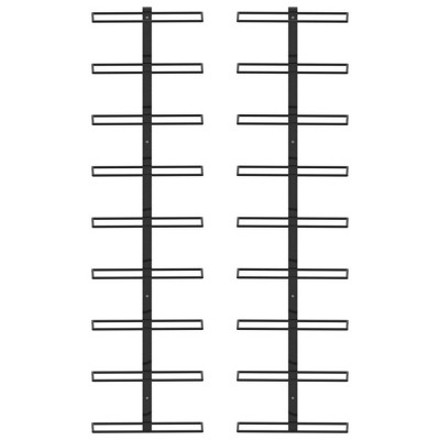 vidaXL Wall-Mounted Wine Rack, Storage for 18 Bottles, Space-Saving Design, Made with Durable Black Iron