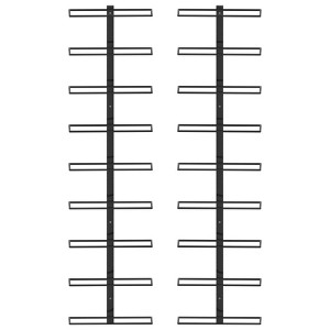 vidaXL Wall-Mounted Wine Rack, Storage for 18 Bottles, Space-Saving Design, Made with Durable Black Iron - 1 of 4