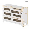 Spacious Full Size Rustic 6 Drawer Wooden Dresser, Classic Farmhouse Storage Cabinet with Metal Handles for Bedroom-Maison Boucle - 4 of 4