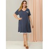 Agnes Orinda Women's Plus Size Pajamas Knit Lace Trim Polka Dots Short Sleeve Nightgowns - 2 of 4