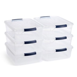 Rubbermaid Cleverstore 16 Quart Plastic Storage Tote Container w/ Lid 12 Pack 