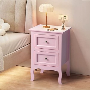 Karl Home 2-Drawer Pink MDF (Medium-Density Fiberboard) 15.75in. W Nightstands - 1 of 4