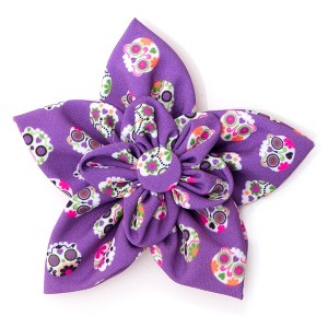 The Worthy Dog Skeletons Flower Adjustable Collar Attachment Accessory - 1 of 3