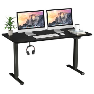 Costway Electric Adjustable Standing up Desk Dual Motor w/ Controller Black - 1 of 4