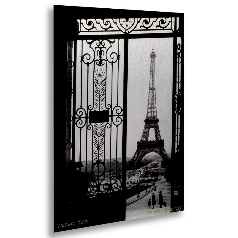 Trademark Fine Art - Anonymous 'Views of Paris' Floating Brushed Aluminum Art, 1 of 5