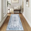Vintage Floral Print Throw Washable Area Rug Non Slip Oriental Distressed Accent Rugs Soft Low Pile Traditional Medallion Floor Carpet - 2 of 4