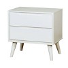 Sapphtopaz Modern Nightstand with 2 Drawers and Recessed Handle Bedside Table with Wood Round Tapered Legs Night Stand for Bedroom, Living Room - 3 of 4