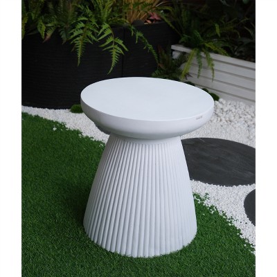 VYNXARIA Decorative Garden End Table, 18.1" H Modern Heavy Duty Patio Sturdy Faux Terrazzo Accent Table Side Table Plant Table for Indoor Outdoor