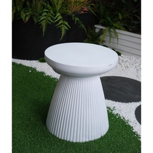 VYNXARIA Decorative Garden End Table, 18.1" H Modern Heavy Duty Patio Sturdy Faux Terrazzo Accent Table Side Table Plant Table for Indoor Outdoor - 1 of 4