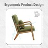 23"W Accent Chair Padding Lounge Arm Chair with Cushion and Pillow, Velvet/PU-ModernLuxe - 3 of 4