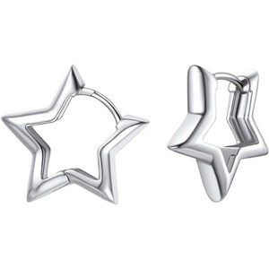 Small Star/Heart/Spike/Square Huggie Earrings for Women 18K Gold/Platinum Plated Cute Studs Earrings Jewelry Gift for Her, with Gift Box - 1 of 4