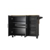 NicBex Mobile Kitchen Island Cart Morden Kitchen Storage Cabinets on Wheels with 2 Spacious Cabinet Doors and 3 Large Drawers for Kitchen, Black - 3 of 4
