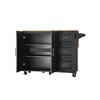 NicBex Mobile Kitchen Island Cart Morden Kitchen Storage Cabinets on Wheels with 2 Spacious Cabinet Doors and 3 Large Drawers for Kitchen, Black - image 3 of 4