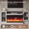 EcoSummer 75" Electric Fireplace TV Stand with 40" Insert, 12-Color LED Flames, 2-Tier Storage for Living Room & Home. - 3 of 4