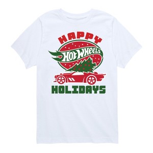 Boys' - Hot Wheels - Happy Christmas Car Tree Short Sleeve Graphic T-Shirt - 1 of 4