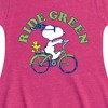 Girls' - Peanuts - Ride Green Fit & Flair Cap Sleeve Dress - 2 of 3