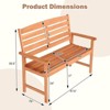 Costway Wooden Garden Bench 2-Person Patio Loveseat with Slatted Backrest Natural - 3 of 4