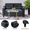 PexFix 2 Seat Comfortable Sectional Sofa with U-Shaped Spring Links and Solid Wood Frame Velvet Loveseat Couch for Living Room Bedroom Office Black - 3 of 4
