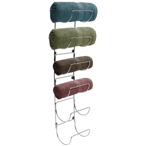 Sorbus Towel Rack Holder - Wall Mounted Storage Organizer for Towels, Washcloths, Hand Towels, Linens, Ideal for Bathroom, Spa, Salon, Modern Design - 1 of 4