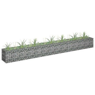 vidaXL Gabion Raised Bed Silver Galvanized steel Large Durable