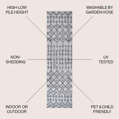 Handmade Moroccan Diamond Washable Area Rug - Dark Gray