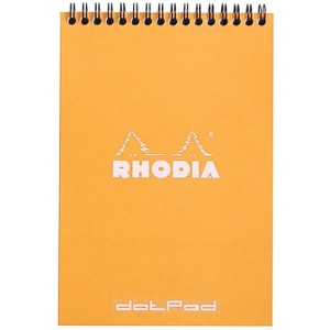 Rhodia Wirebound Notepad - Dot grid 80 sheets - 6 x 8 1/4 - Orange cover - 1 of 4