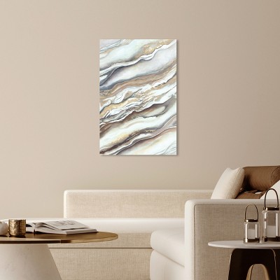 Neutral Beige and Gray Abstract Canvas Wall Art, 30" x 45"