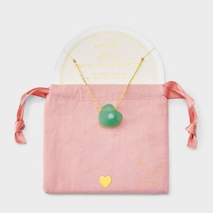 14K Gold Dipped Heart Slider Pendant Necklace - A New Day™ - 1 of 4