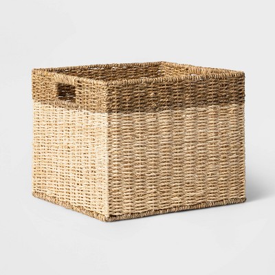 Square Braided Rafia Basket Natural - Brightroom™