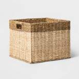 Large Palm Leaf and Seagrass Metal Crate White - Threshold™