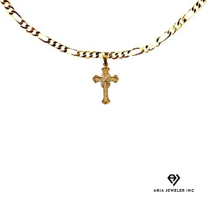 Aria Jeweler Inc Chain with Gold Roman Cross Pendant - 1 of 4