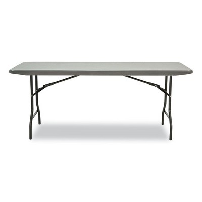 Charcoal Industrial Folding Table with Steel Frame, 72" x 30"