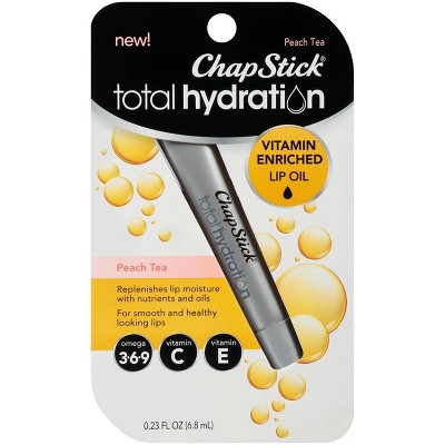 Chapstick Total Hydration Vitamin Enriched Lip Oil - Peach Tea Flavor - .23 fl oz