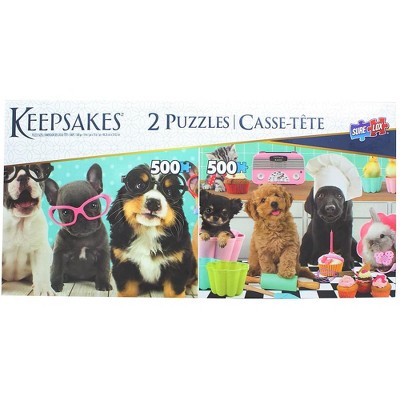 The Canadian Group Set of 2 Keepsakes 500 Piece Jigsaw Puzzles | Dogs Having Fun
