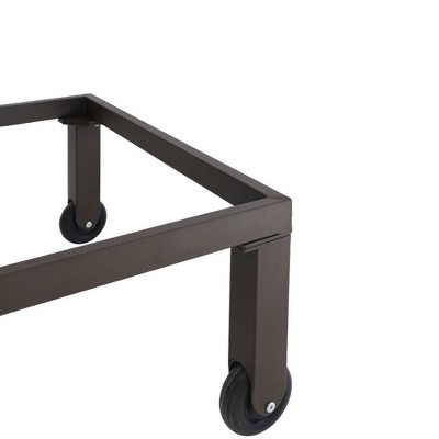 Brown Aluminum Adjustable Outdoor Chaise Lounge with Cushion