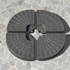 Outsunny 4 Pieces Cantilever Patio Umbrella Base, Fan Shaped Umbrella Weight w/ Built-In Handles & Rugged Material, Coffee - 3 of 4